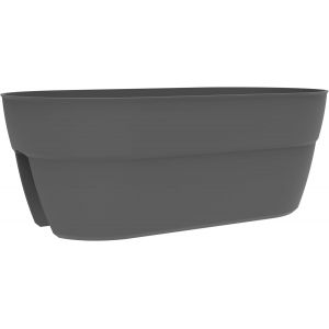 Eryi-- Jardinière Cavalière Osaka 19,5 L - Système De Fixation Simple Et Breveté - Pour Balcons Et Rambardes - 56 X 30,1 X H.20,6 Cm - Gris Anthracite - Neuf