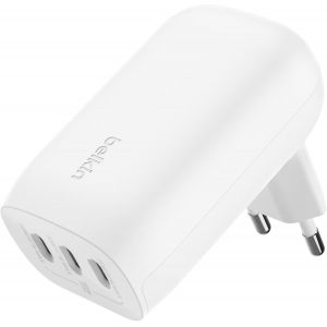 Checarzhn--No1-Boostcharge Chargeur Secteur 3 Ports Usb-C Avec Pps De 67 W (Pour Appareils Usb-C Pd 3.1 Comme Liphone 16 (Tous Modèles), Macbook Pro, Airpods, Galaxy, Etc., Blanc) - Neuf