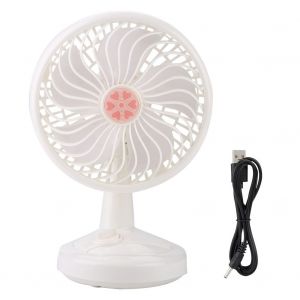 HJLIAN Mini ventilateur rotatif USB silencieux et portable, reglable, pour table de voyage et bureau (blanc) - Neuf