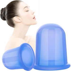 Kal-Pièces Ventouse Anti Cellulite Minceur, Tasses De Massage Anti-Cellulite Anti-Cellulite Sous Vide En Silicone, Soin Beauté En Massage (Bleu) - Neuf
