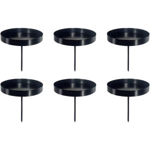 KALANKA-6PCS Bougeoir pour Bougies de L'avent, 8CM Support Bougie en Métal, Bougeoir pour la Couronne de L'avent,Bougeoirs Noël de L'avent,Porte Bougie Decoration Noël,pour Guirlande,Décoration(Noir) - Neuf
