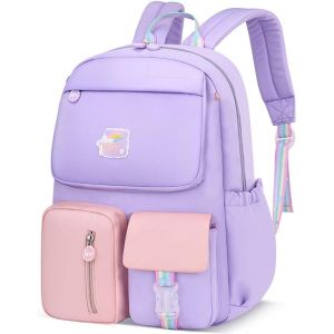 Sac À Dos Enfant Sacs Scolaires Filles Garçons Cartables Scolaires Sac D'École Sacs Scolaires Pour Étudiant Outdoor Voyage École Daypacks Imperméable Polyester Violet Rose - Neuf