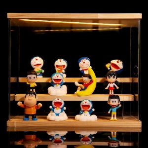 Vitrine Acrylique Transparente 3 Niveaux Petite Vitrine Pour Collection Vitrine Figurine Pour Pop Mart Labubu Vitrine Voiture Miniature Rangement Parfum (Grain De Bois, 31.5 X 18 X 25.5 Cm) - Neuf