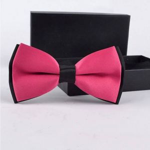 Noeud Papillon Hommes Cravate Formelle Commerciale Mariage Papillon M&acirc;le Mariage Noeuds Papillon Pour Affaires Robe Chemise Cadeau Chemise Blanche--Hot Pink - Neuf