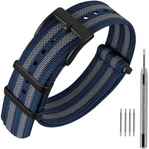 Kal-Bracelet De Montre En Nylon Avec Boucle En Acier Inoxydable, Sport Bande De Remplacement 16mm 18mm 20mm 22mm - Neuf