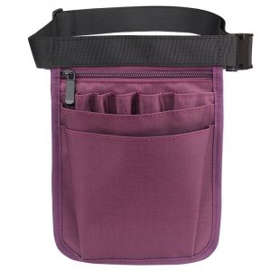 Sac d'infirmière (violet), sac à outils multifonctionnel, pochette à outils, porte-outils, accessoires d'infirmière, sac de rangement noir avec ceinture réglable pour infirmières et jardiniers - Neuf
