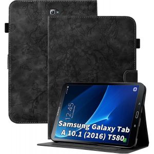 ELVORIX-Coque pour Samsung Galaxy Tab A 2016 10.1 Pouces, &Eacute;tui pour Galaxy Tab SM-T580/T585/T587, avec Fine Folio Protecteur Tablette Housse de Protection en Cuir PU avec Support, Noir - Neuf