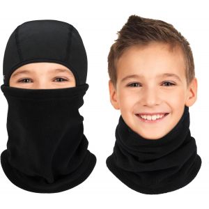 Enfants Balaclava Ski Masque Thermique Polaire Cou Cache-Cou Hiver Coupe-Vent Masque Capuche Convient Sous Les Casques Pour Garçons Filles En Hiver Pour Le Ski,La Course,Le Vélo.[I962] - Neuf