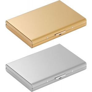 KALANKA-Porte-Carte de Crédit Visite Métallique avec la Technologie de Blocage RFID,Cool Etui de Carte de Visite Slim Métal - 6 Slots pour Vos Cartes de Crédit - Neuf