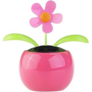 Happy Dancing Flower Solar Powered Desktop Car Decor (rose) - Neuf