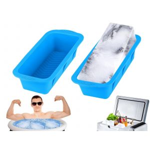 Moules &Agrave; Gla&ccedil;ons En Silicone - Grand Bac &Agrave; Gla&ccedil;ons - Bleu Acide - Lot De 4 - Neuf