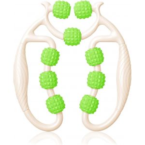 Kal-Rouleau De Massage Anti-Cellulite Avec Poignée -Pour Perte De Graisse Et Tonification Du Corps Sur Les Jambes/Bras/Dos, Relaxation Musculaire Et Drainage Lymphatique (Vert) - Neuf