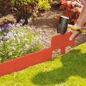 10pcs Brun Frontières De Jardin De Jardin En Plastique Bordures De Jardin Imitation Pierre De Clôture De La Frontière Pour Plantes De Jardin Lit De La Fleur De La Frontière - Neuf