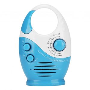 Radio portable aM FM, crochet, etanche, diffusion musicale, haut-parleur de douche, bleu - Neuf