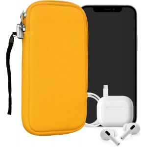 KAL-Housse Universelle Smartphone - Pochette De Protection 17,2 X 8,4 Cm Pour Téléphone Portable Xl - 6,7/6,8"" En Néoprène Miel - Neuf