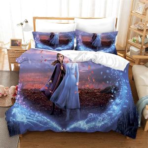 Anna & Elsa Parure De Lit Et Taie D'oreiller En Microfibre Impression Num&iquest;&iquest;Rique D La Reine Des Neiges Olaf Kristoff Pour Filles Adolescentes ( - Neuf