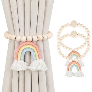 Kalanka-2 Pi&egrave;ces Magn&eacute;tiques Embrasses De Rideaux, Arc En Ciel Embrasse Pour Rideaux, Embrasse De Corde De Rideau, Pour D&eacute;coration De Maison, Bureau, D&eacute;coration De Fen&ecirc;tre D'h&ocirc;tel - Neuf