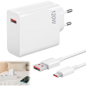 KALANKA-Chargeur Rapide 120 W avec c&acirc;ble USB-C de 2 m, Compatible avec Xiaomi 14T Pro/13T Pro/11T Pro, Redmi Note 14 Pro 5G, Xiaomi, POCO F7 Ultra, F6, Redmi Turbo 4, 3 et Realme - Neuf