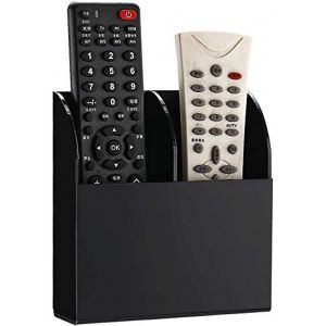 Support De Télécommande, Boîtes De Rangement Pour Climatisation, Télécommande Tv, Organiseur Universel En Acrylique Noir Pour Fournitures De Bureau À Domicile, Crayons, 2 Grilles - Neuf