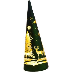 No&euml;l Lampe De Table, Imperm&eacute;able &Agrave; L'eau Verte Du C&ocirc;ne De Lumi&egrave;re De Nuit, D&eacute;coration De No&euml;l, En Verre De La Lampe, D&eacute;coration De No&euml;l Pour Int&eacute;rieur Ext&eacute;rieur - Neuf