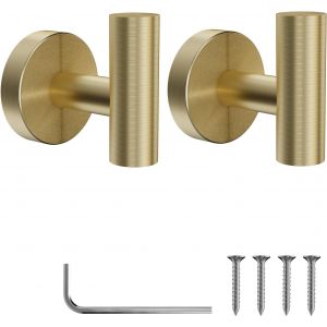 Eryi-Crochet De Serviettes 2 Pi&egrave;ces Mural De Salle De Bains Sus 304 Acier Inoxydable Accroche Torchon Pat&egrave;re Cuisine Tableau Crochets Avec Vis Pour De Bain Porte Toilette Bureau,Or - Neuf