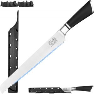 Couteau &Agrave; Pain De 22,7 Cm Avec Lame Serr&eacute;e,En Acier Inoxydable,Poign&eacute;e Ergonomique,Couteau De D&eacute;coupe Serti Pour G&acirc;teau &Agrave; Pain Fait Maison.[R92] - Neuf