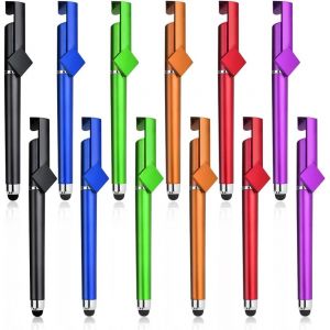Senior-Lot De 12 Stylets Pour Écran Tactile, Stylet Multifonction 3 En 1 + Stylo À Bille + Support Pour Téléphone Portable, Sensibilité Et Stylet Capacitif Pour Ipad, Téléphones Et Ordinateurs[L1387] - Neuf