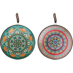 Subzonal-2 Pi&egrave;ces Rondes Dessous De Plat C&eacute;ramique, 20 Cm Dessous Plat R&eacute;sistant Chaleur Avec Base Li&egrave;ge Et Cordon, Cadeau Pendaison Cr&eacute;maill&egrave;re Pour Amis, Aux Casseroles Chaudes, Po&ecirc;les Et Cocottes - Neuf