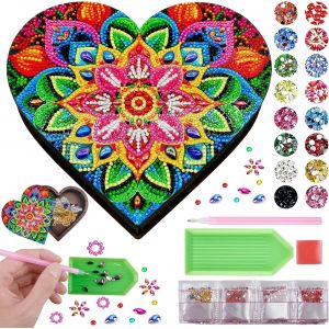 Kalanka-Boîte À Bijoux En Bois - Kit De Bricolage Créatif - Peinture Diamant - Rangement De Bijoux - Pour Enfants Et Filles - Neuf