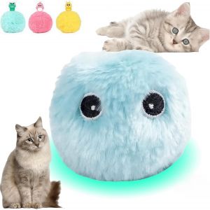 Letnerny-1 Balle En Peluche Pour Chat, Balle Pour Chat, Jouet Interactif Pour Chat, Balle Interactive En Peluche, Balle Interactive Pour Chat Avec Son, Jouet Rechargeable À L'herbe À Chat Pour Chats, - Neuf