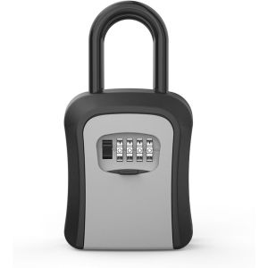 Boîte De Verrouillage À Clé, Boîte De Rangement De Sécurité Sécurisée À Clé Murale Avec Code Réinitialisable Pour Les Clés De La Maison, Coffret À Combinaison Portable Pour La Maison, Noir - Neuf