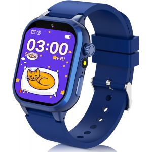 Montre Connect&eacute;e Enfant, Montre Intelligente Enfant Filles Gar&ccedil;ons Avec 32 Jeux, Mp3 Lecteur De Musique, Cam&eacute;ra, 13 R&eacute;veil, Podom&egrave;tre, Ip68 &Eacute;tanche Montreenfants Jouets Cadeaux D'Anniversaire 3-12 - Neuf