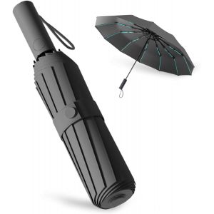 Parapluie Pliant Automatique,Parapluie Pliant Automatiq, P Parapluie Pliant R&eacute;sistant Au Vent, Parapluie Automatique Compact Coupe-Vent Avec 60 Baleines Pour Les Hommes Et Les Femmes - Neuf