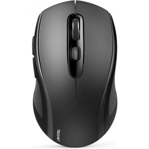 KALANKA-Souris Bluetooth sans Fil (BT5.0+2.4G) Ergonomique Souris avec R&eacute;cepteur Nano USB, 4000 DPI R&eacute;glable Optique Wireless Mouse pour Ordinateur, Laptop, Mac, PC, Windows, Noir - Neuf