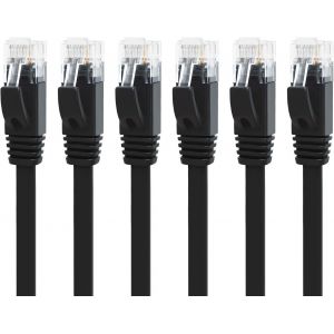 ERSHI-Câble Ethernet Cat 6 1.5M, 6 Pièces Plat Câble RJ45 de Gigabit Internet Cable Reseau 1000Mbps 250Mhz Cable de Patch pour Mod[6 - Neuf