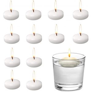 Tianyi-Lot De 12 Bougies Flottantes Blanches Lumineuses &Eacute;tanches 35 X 16 Mm Grandes Bougies Chauffe-Plat, 30 &Agrave; 60 Minutes De Dur&eacute;e De Combustion - Neuf