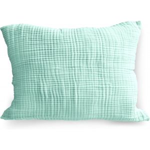 Cauc-Housse De Coussin En Mousseline Bio 20 X 30 Cm - Certifi&eacute; &Ouml;kotex - 100 % Coton Organique - Housse De Coussin Avec Fermeture &Eacute;clair - Fabriqu&eacute; En Ue - Menthe - Neuf