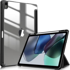 LORANKA-Coque pour iPad Air 13 Pouces M4/M3/M2 (2026/2025/2024) - [Rangement de Stylet] Coque Transparente Claire, &Eacute;tui Antichoc avec Bord en TPU Housse Pliable, Noir - Neuf