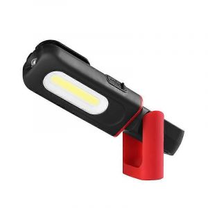 Lampe de travail LED rechargeable,lampe d'inspection 2 en 1 avec rotation à 360 degrés et lampe de poche LED COB 3W avec base magnétique et crochet pour la réparation automobile - Neuf
