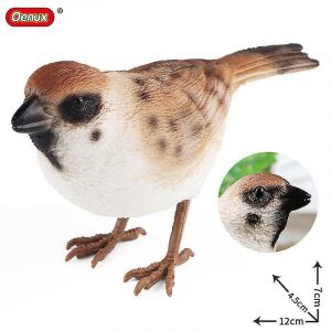 Lot de 2 statues de moineaux artificiels r&eacute;alistes pour d&eacute;coration de maison et de jardin &iquest; Figurines en r&eacute;sine durable - Neuf