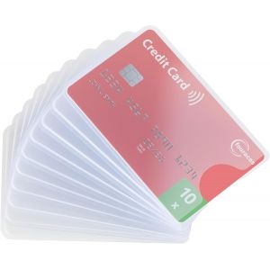 TRAHOO-Protege Carte bancaire - 10 pi&egrave;ces - Transparent - &eacute;tui Rigide pour Carte navigo, Carte Bleu, Porte-Carte, pour Porte Monnaie, Carte, prot&egrave;ge, Etui - Neuf