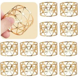 12pcs &iquest; Ronds De Serviette, De L'or Ronds De Serviette Set De 12, De Vacances Serviette D&eacute;tenteurs De Restauration, D'anniversaire, D'anniversaire, De No&euml;l, De P&acirc;ques, De L'automne, Halloween, Thank - Neuf