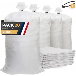 NouvelHorizonstore-Sac a Gravat (20 UNIT&Eacute;S) | 40 x 60 cm - Capacit&eacute; 20 Kg | Sac a Gravats Chantier en Polypropyl&egrave;ne | Parfait pour le Chantier, Gravier, Sable, Feuilles - Neuf