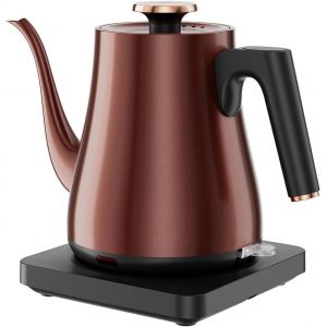 Bouilloire &Eacute;lectrique En Acier Inoxydable 1L Avec Bec Verseur Style R&eacute;tro Cuivr&eacute; - 1000W Pour Une &Eacute;bullition Rapide, Sans Bpa Et Compacte - Id&eacute;ale Pour Famille, Bureau Ou Cuisine - Neuf