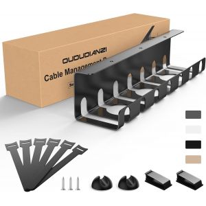 MEVRONISSHOP-Cable Management Bureau Noir, Chemin de Cables, Rangement Cable Bureau, Cache Cable, Plateau de Gestion des C&acirc;bles, Goulotte Passe c&acirc;ble pour Organisateur des C&acirc;bles et des Multiprises - Neuf