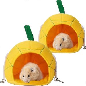 2 Pièces Ananas Hamac Doux Lit De Maison Petits Animaux Cage De Maison Suspendue - Neuf