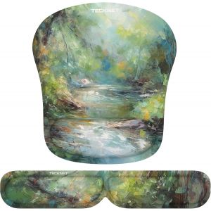 Tapis de Souris et Repose-Poignet Clavier, Mouse Pad Ergonomique en Mousse &agrave; M&eacute;moire pour Bureau Ordinateur, Gamer, Antid&eacute;rapant, Imperm&eacute;able, Flexibilit&eacute; Pliable - Neuf