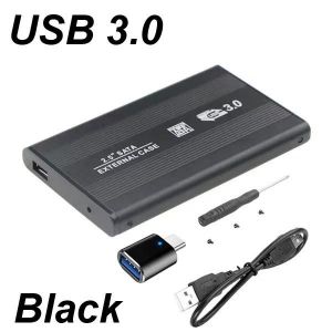 USB 3.0/2.0 2.5 pouces boîtier de disque dur HDD boîtier externe boîtier en aluminium Caddy 2.5 "Sata HDD lumière LED pour ordinateur TYPE C-USB 3.0 Noir - Neuf