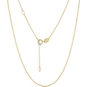 Kal-Cha&icirc;ne Collier Femme 1,1mm En Argent 925/Plaqu&eacute; Or, Cha&icirc;ne Rolo Ultra Fine Pour Pendentif, Longueur De 41cm/46cm/51cm/55cm/61cm - Neuf