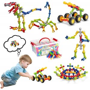 DDA-Jeu de Construction, Blocs de Construction 110 pièces, Jouet éducatif STEM, interactif et éducatif pour Enfants de 3-12 Ans, pour garçons et Filles Cadeaux d'anniversaire - Neuf